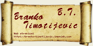 Branko Timotijević vizit kartica